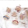 6 PCS 1.2 Inch Hair Clips for Thin Hair, Small Size Non-slip Matte Claw Clips Women, Double Row Teeth Jaw Clips with Crystal (Little crown) view 4