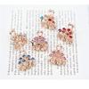 6 PCS 1 Inch Hair Clips for Thin Hair, Small Size Non-slip Matte Claw Clips Women, Double Row Teeth Jaw Clips with Crystal (Flower tassel) view 2