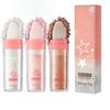3 Color Glitter Powder Highlighter Makeup, Body Brightens the Natural Three-Dimensional Face Blusher Fairy Highlight Patting Powder. view 1