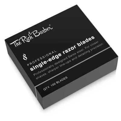 The Rich Barber Single Edge Razor Blades Designed for Straight Edge Shaving Razor Holder - (100 Pack)