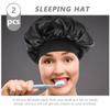 Beaupretty 4pcs Elastic Wide Brim Sleeping Hats for Women Comfortable Chemo Caps Fit Soft Material Hair Bonnets for Hair Care and Night Sleep view 3