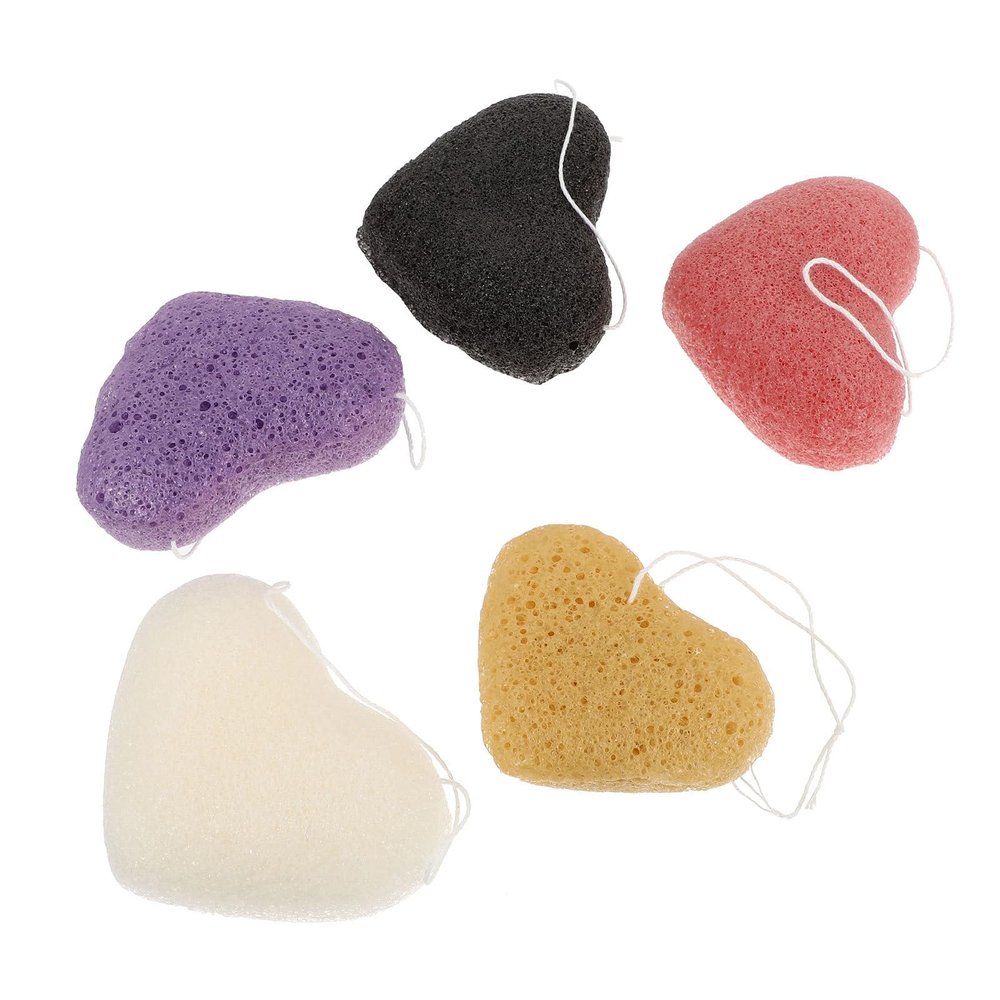 minkissy 15pcs Body Women Loofah Cleansing Puff Shaped Sponge Men Shape Professional Exfoliating Spa Deep Wash Round Heart Exfoliation Removal Sponges Bath Face