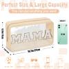 Chenille Letter Clear Makeup Bags Mama Pouch, Preppy Patch Makeup Bag with Zipper, Transparent PVC & Nylon Waterproof Portable Glitter Cosmetic Bag Travel Toiletry Storage for Women Girls(MAMA-Beige) view 2