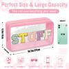 Chenille Letter Clear Makeup Bags Stuff Pouch, Preppy Patch Makeup Bag with Zipper, Transparent PVC & Nylon Waterproof Portable Glitter Cosmetic Bag Travel Toiletry Storage for Women Girls(STUFF-Pink) view 2