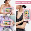 Chenille Letter Clear Makeup Bags Stuff Pouch, Preppy Patch Makeup Bag with Zipper, Transparent PVC & Nylon Waterproof Portable Glitter Cosmetic Bag Travel Toiletry Storage for Women Girls(STUFF-Pink) view 4