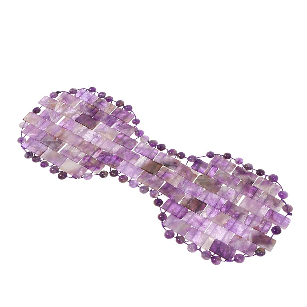 FRCOLOR Amethyst Eye Mask for Hot Cold Therapy Reusable Sleep Mask for Eye Fatigue Relief Soft Comfortable Blindfold for Relaxation Stress Relief