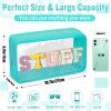 Chenille Letter Clear Makeup Bags Stuff Pouch, Preppy Patch Makeup Bag with Zipper, Transparent PVC & Nylon Waterproof Portable Glitter Cosmetic Bag Travel Toiletry Storage for Women Girl(STUFF-Green) view 2