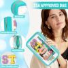 Chenille Letter Clear Makeup Bags Stuff Pouch, Preppy Patch Makeup Bag with Zipper, Transparent PVC & Nylon Waterproof Portable Glitter Cosmetic Bag Travel Toiletry Storage for Women Girl(STUFF-Green) view 3