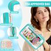 Chenille Letter Clear Makeup Bags Drugs Pouch, Preppy Patch Makeup Bag with Zipper, Transparent PVC & Nylon Waterproof Portable Glitter Cosmetic Bag Travel Toiletry Storage for Women Girl(DRUGS-Green) view 3