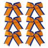 8 Inch 2 Colors Cheerleader Bows 2 Layers 6 Pcs Ponytail Holder Cheerleading Bows Hair Elastic Hair Tie (Royal Blue/Orange) view 1