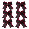 8 Inch 2 Colors Cheerleader Bows 2 Layers 6 Pcs Ponytail Holder Cheerleading Bows Hair Elastic Hair Tie (Maroon/Black) view 1