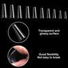 FEBSNOW 1000 PCS French Coffin Ballerina Nail Tips Acrylic Nails Artificial Half False Flake Nail Tips 10 Sizes with Boxes Clear Plastic Cases for Nail Salon Shop DIY Nail Art Ballerina Nails (Clear) view 3