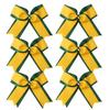 8 Inch 2 Colors Cheerleader Bows 2 Layers 6 Pcs Ponytail Holder Cheerleading Bows Hair Elastic Hair Tie (Forst Green/Gold) view 1