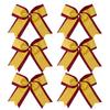 8 Inch 2 Colors Cheerleader Bows 2 Layers 6 Pcs Ponytail Holder Cheerleading Bows Hair Elastic Hair Tie (Maroon/Gold) view 1