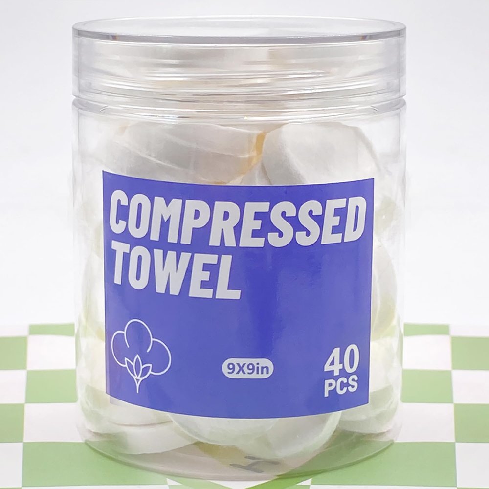 40PCS Compressed Towels,Mini Compressed Towel, Disposable Face Compressed Towels, Soft Compressed Hand Wipe, Portable Compressed Coin Tissue for Travel/Home/Outdoor Activities8X9in