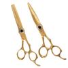 Professional Hair Cutting Shears, 6 Inch Professional Golden Damascus Hair Scissors Cutting Barber Haircut Thinning Shears Hairdresser Scissors set (Size : Set) view 1