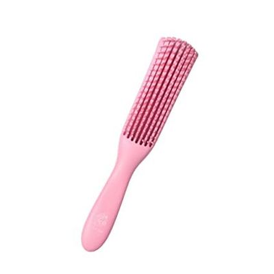 Curl Cure Detangler Hair Comb Brush for Adults and Kids Wet & Dry Hair, Removes Knots and Tangles Pain Free (Pink) | Ergonomic Handle