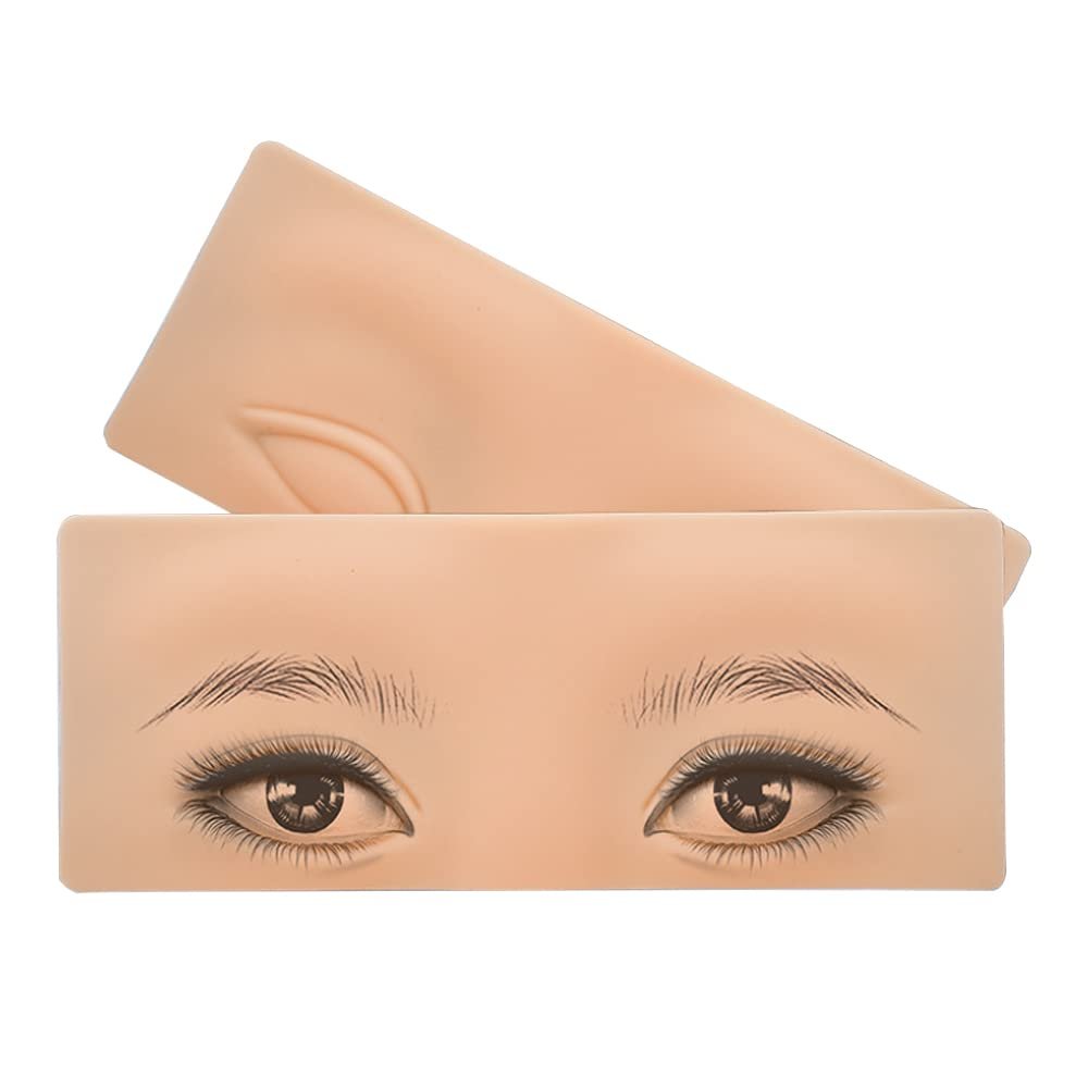 Reusable 3D Cosmetic Makeup Practice Mask Board Pad Skin Eye Eyebrow Solution Silicone For MicrobladingTraining Supply 2PCS