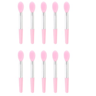 FRCOLOR 10pcs Silicone Lip Brush for Women Eyeshadow Lipstick Applicator Portable Eye Makeup Brushes Comfortable Grip for Travel for Birthdays Holidays