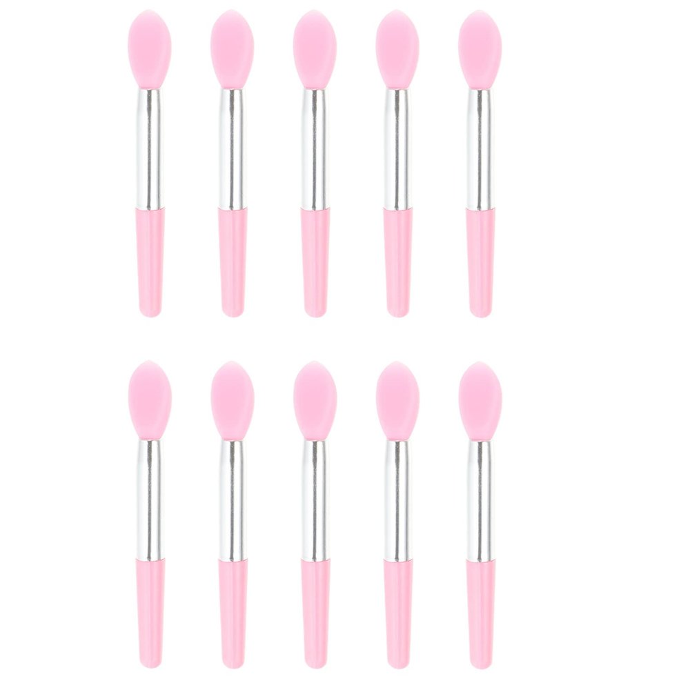 FRCOLOR 10pcs Silicone Lip Brush for Women Eyeshadow Lipstick Applicator Portable Eye Makeup Brushes Comfortable Grip for Travel for Birthdays Holidays