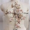 HXSCOO 3D Flowers Handmade Pearls Crystal Rhinestone Patch Wedding Dress Applique Accessories (Color : Coffee) view 4