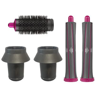 2Pcs Long Hair Curling Barrels Curler Tube Wand and 1 Pcs Volumizing Brush for Dyson Airwrap Styler Attachment, with 2 Pcs Magic Adapter