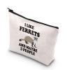 BDPWSS Ferret Makeup Bag Funny Ferret Lover Gift For Women Animal Lover Gift I Like Ferrets And Maybe 3 People Travel Pouch (I Like Ferrets) view 1