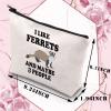 BDPWSS Ferret Makeup Bag Funny Ferret Lover Gift For Women Animal Lover Gift I Like Ferrets And Maybe 3 People Travel Pouch (I Like Ferrets) view 2