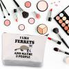 BDPWSS Ferret Makeup Bag Funny Ferret Lover Gift For Women Animal Lover Gift I Like Ferrets And Maybe 3 People Travel Pouch (I Like Ferrets) view 3