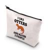 BDPWSS Otter Makeup Bag Funny Otter Lover Gift For Women Crazy Otter Lady Gift I Like Otters And Maybe 3 People Travel Pouch (I Like Otters) view 1