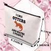 BDPWSS Otter Makeup Bag Funny Otter Lover Gift For Women Crazy Otter Lady Gift I Like Otters And Maybe 3 People Travel Pouch (I Like Otters) view 2