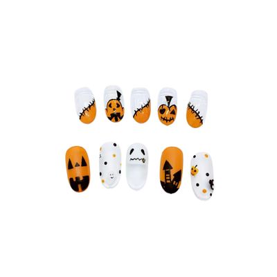Halloween Nail Art Sticker with Skull Ghost Spider Pumpkin Bat Pattern Decals Halloween Cute Carton Nail Art Supplies Acrylic Nail Decoration for Women and Girls Nail Accessories 10 Sheets-White