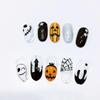 Halloween Nail Art Sticker with Skull Ghost Spider Pumpkin Bat Pattern Decals Halloween Cute Carton Nail Art Supplies Acrylic Nail Decoration for Women and Girls Nail Accessories 10 Sheets-White view 2