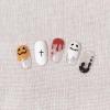 Halloween Nail Art Sticker with Skull Ghost Spider Pumpkin Bat Pattern Decals Halloween Cute Carton Nail Art Supplies Acrylic Nail Decoration for Women and Girls Nail Accessories 10 Sheets-White view 3