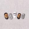 Halloween Nail Art Sticker with Skull Ghost Spider Pumpkin Bat Pattern Decals Halloween Cute Carton Nail Art Supplies Acrylic Nail Decoration for Women and Girls Nail Accessories 10 Sheets-White view 4