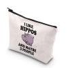 BDPWSS Hippo Makeup Bag Hippo Lover Gift Hippopotamus Gift I Like Hippos And Maybe 3 People Hippo Theme Inspirational Gift (I Like Hippo) view 1