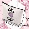 BDPWSS Hippo Makeup Bag Hippo Lover Gift Hippopotamus Gift I Like Hippos And Maybe 3 People Hippo Theme Inspirational Gift (I Like Hippo) view 2