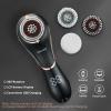 Facial Cleansing Brush, Electric Face Scrubber Rechargeable Exfoliator IPX-7 Waterproof Rotating Cleanser for Exfoliating, Massaging and Deep Cleansing for Women & Men with 4 Brush Heads Black view 4