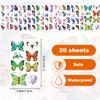 100pcs Temporary Butterfly Tattoos, Colorful Small Butterfly Flowers Tattoo Stickers Waterproof Cute Small Tattoos for Adults Kids Face Body Birthday Party Carnival view 2