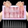 Clear Long Stiletto Nail Tips, 504PCS XXXL Extra Long Stiletto Fake Acrylic Nails, Full Cover Soft Gel C Curve Nail Tips False Nail Extension Tips for Manicure Salon DIY Nail Art 12 Sizes view 1