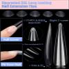 Clear Long Stiletto Nail Tips, 504PCS XXXL Extra Long Stiletto Fake Acrylic Nails, Full Cover Soft Gel C Curve Nail Tips False Nail Extension Tips for Manicure Salon DIY Nail Art 12 Sizes view 4