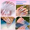 Quaferen 504Pcs Clear Coffin Nail Tips for Acrylic Nails Professional, XXXL Extra Long No C Curve Coffin Straight Acrylic Nail Tips, Half Cover No Crease Nail Extension False Nails for DIY Nail Art view 3
