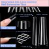 Quaferen 504Pcs Clear Coffin Nail Tips for Acrylic Nails Professional, XXXL Extra Long No C Curve Coffin Straight Acrylic Nail Tips, Half Cover No Crease Nail Extension False Nails for DIY Nail Art view 4