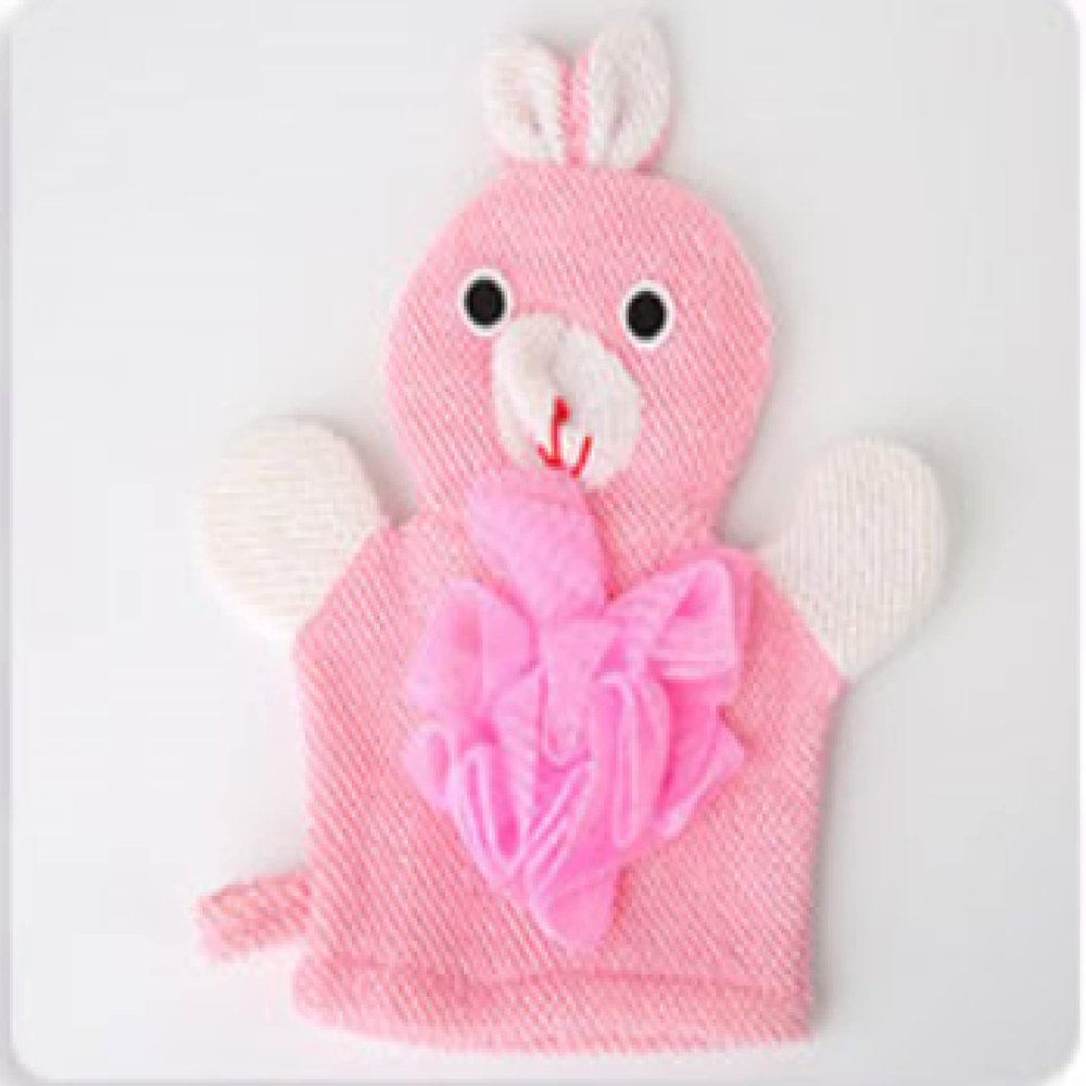 YBERO Bath Towel Dual-Purpose Cartoon Bath Ball Bath Gloves Bath rubbing Back Blister net Pinkrabbit