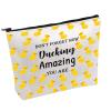 FOTAP Duck Lover Gift Duck Owner Cosmetic Bag Dont Forget How Ducking Amazing You Are Makeup Bag Tote Duck Theme Inspirational Gift (Ducking) view 2