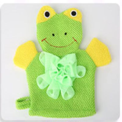 YBERO Bath Towel Dual-Purpose Cartoon Bath Ball Bath Gloves Bath rubbing Back Blister net Greenfrog