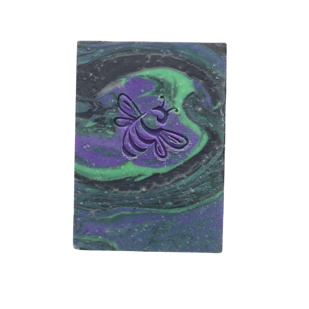 2 bars of Northern Lights Soap with Lavender and Lemongrass essential oils and activated charcoal