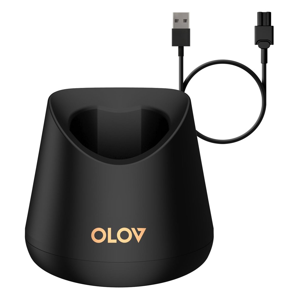 Replacement Charging Base for OLOV Groin Hair Trimmer, USB Recharge Dock & Charging Stand Compatible for OLOV Trimmer, Charging Dock with USB Power Cord (Black)