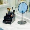 GEGUTON Makeup Organizer Box with Drawer  Steel, Black and Pink, Stylish Design  Stores Products and Accessories, Keeps Vanity Organized, Great Gift for Her  Beauty Collection view 2