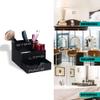 GEGUTON Makeup Organizer Box with Drawer  Steel, Black and Pink, Stylish Design  Stores Products and Accessories, Keeps Vanity Organized, Great Gift for Her  Beauty Collection view 4
